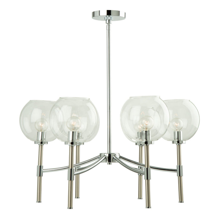 Artcraft SC13126CB Six Light Chandelier, Chrome & Brushed Nickel
