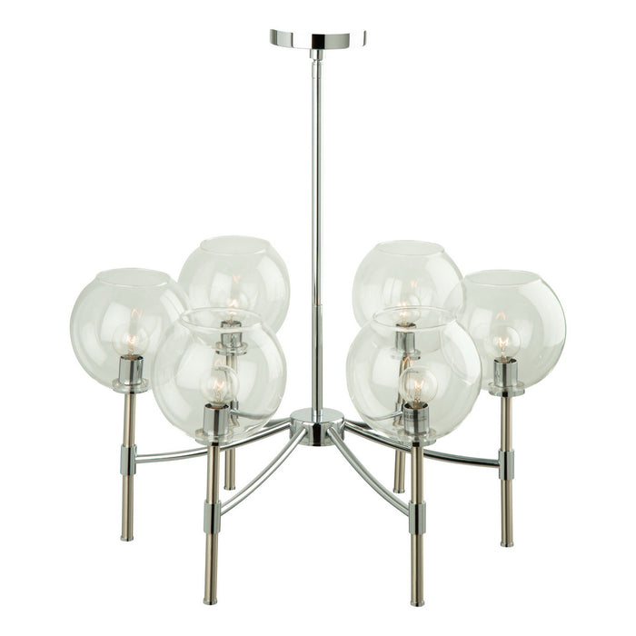 Artcraft SC13126CB Six Light Chandelier, Chrome & Brushed Nickel