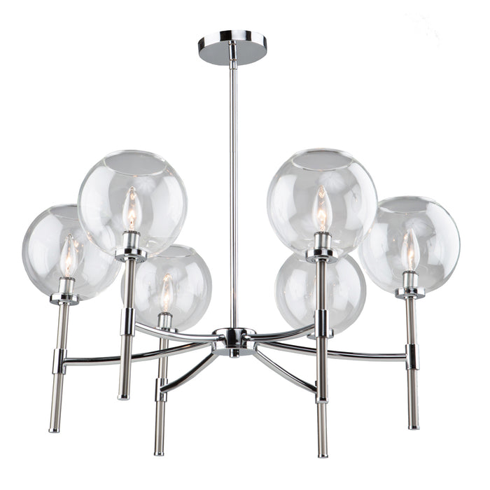 Artcraft SC13126CB Six Light Chandelier, Chrome & Brushed Nickel