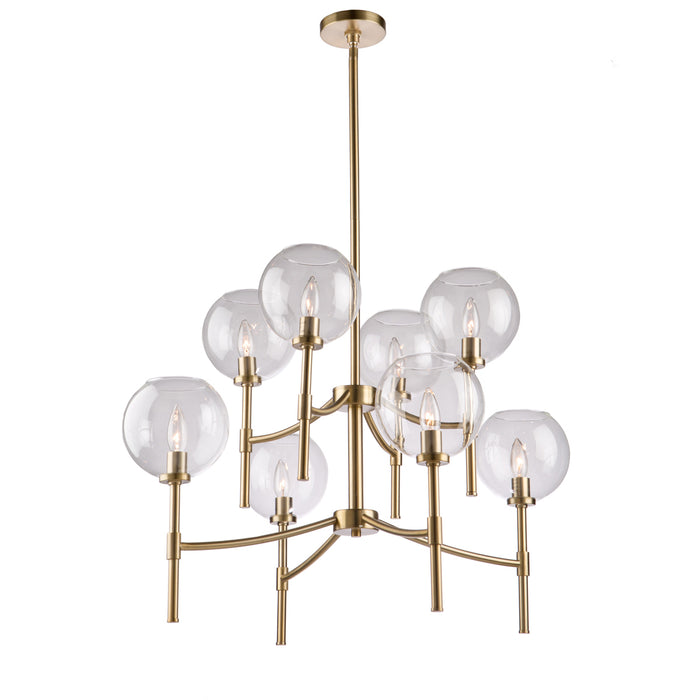 Artcraft SC13128SB Eight Light Chandelier, Satin Brass