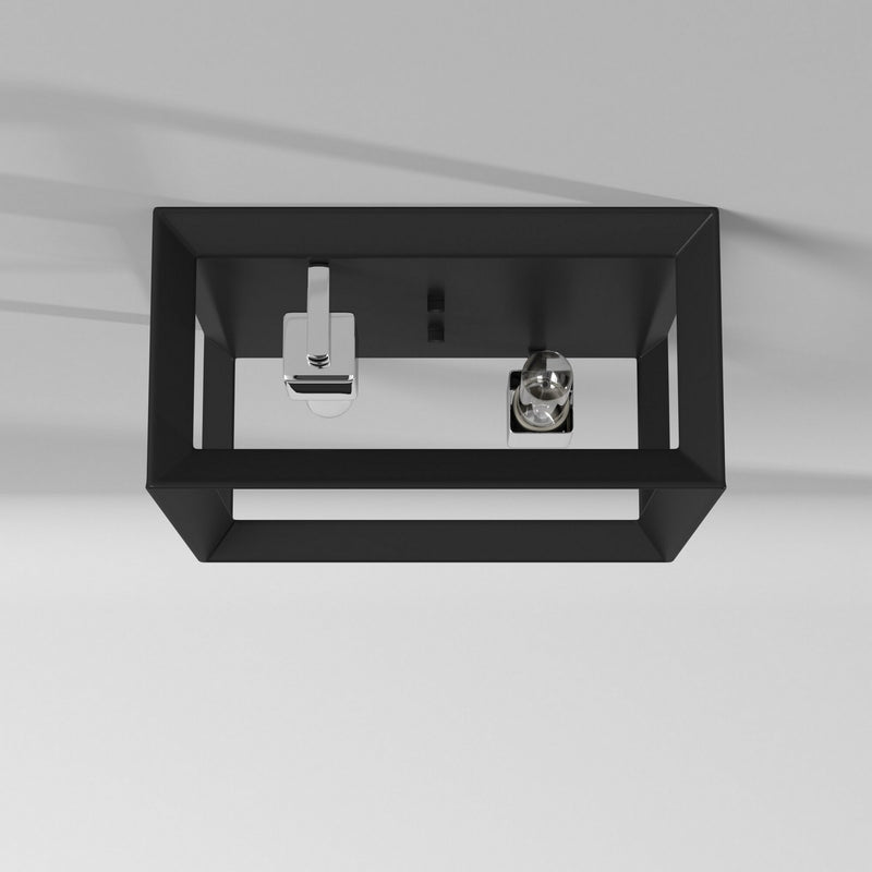 Artcraft AC10063BC Two Light Flush Mount, Black & Chrome