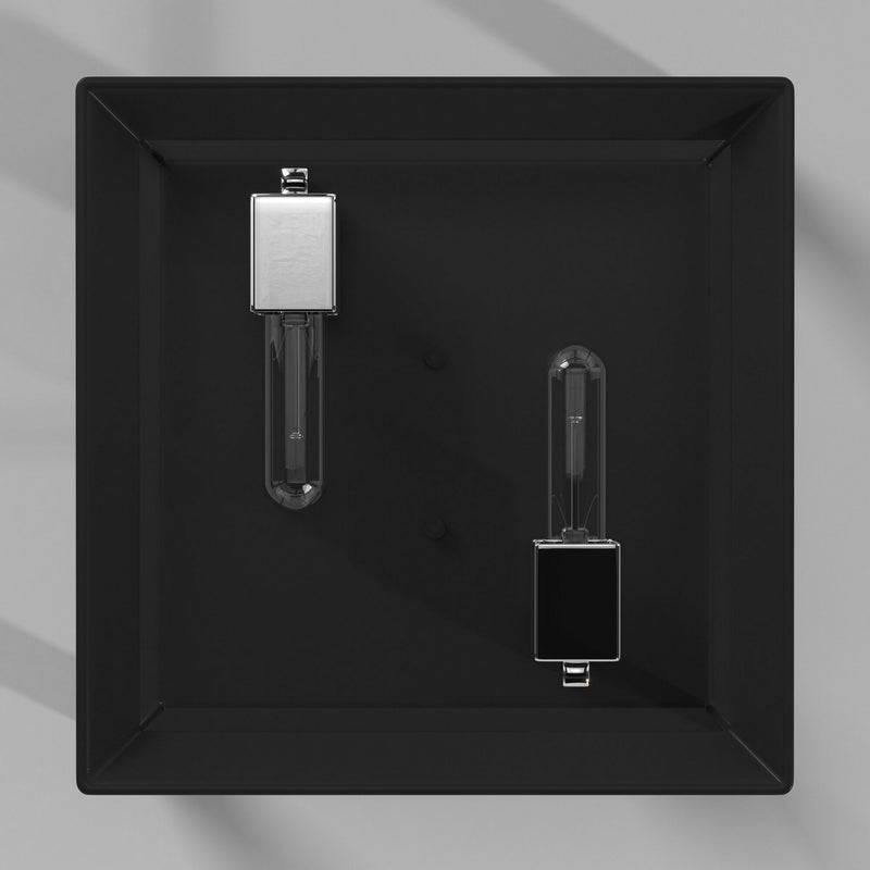 Artcraft AC10063BC Two Light Flush Mount, Black & Chrome