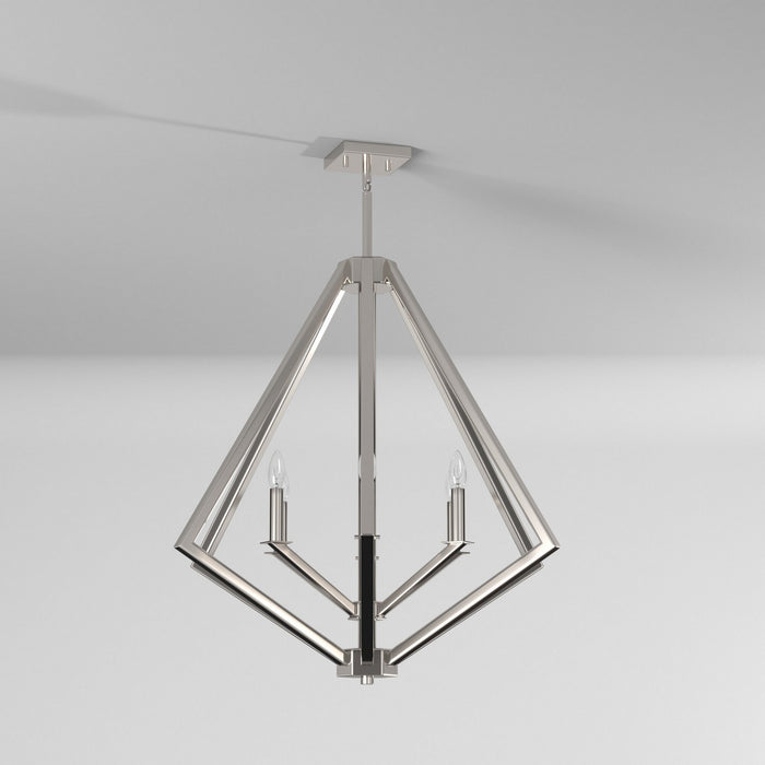 Artcraft AC10686PN Six Light Chandelier, Polished Nickel
