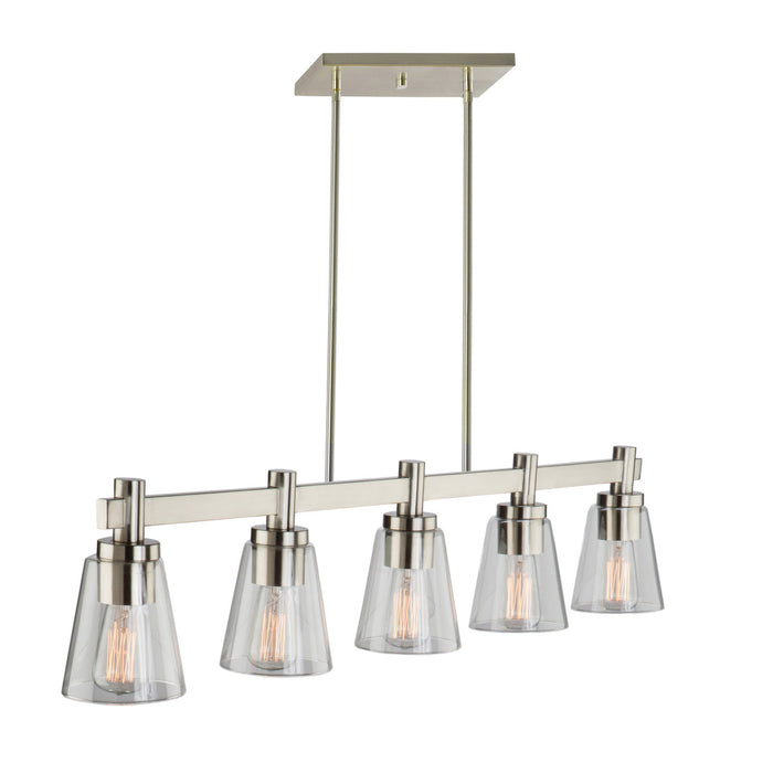 Artcraft AC10764BN Five Light Island Pendant, Brushed Nickel