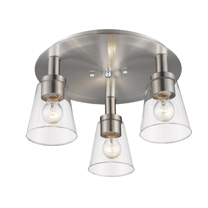 Artcraft AC10768BN Three Light Flush Mount, Brushed Nickel