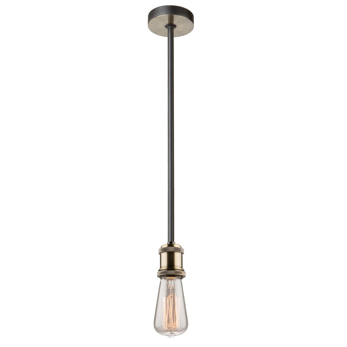 Artcraft AC10780BK One Light Pendant, Matte Black & Satin Brass