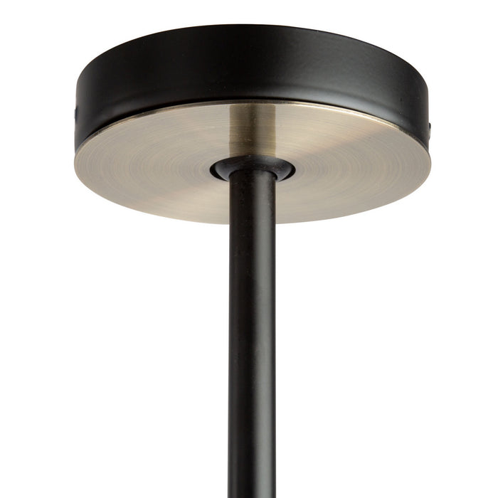 Artcraft AC10786BK Six Light Chandelier, Matte Black & Satin Brass