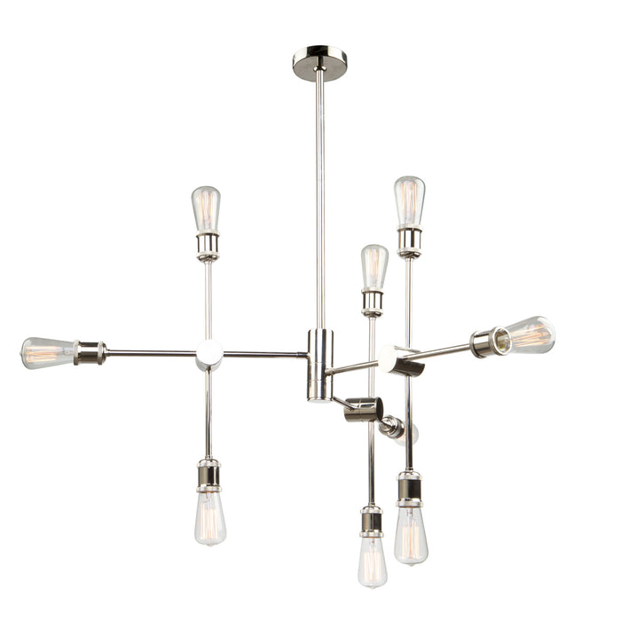 Artcraft AC10789PN Nine Light Chandelier, Polished Nickel