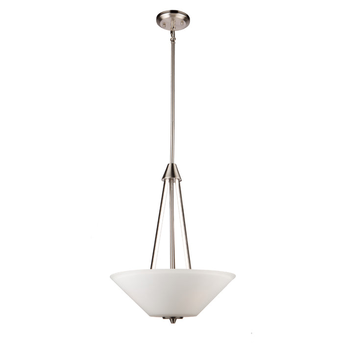 Artcraft AC10913BN Three Light Chandelier, Brushed Nickel