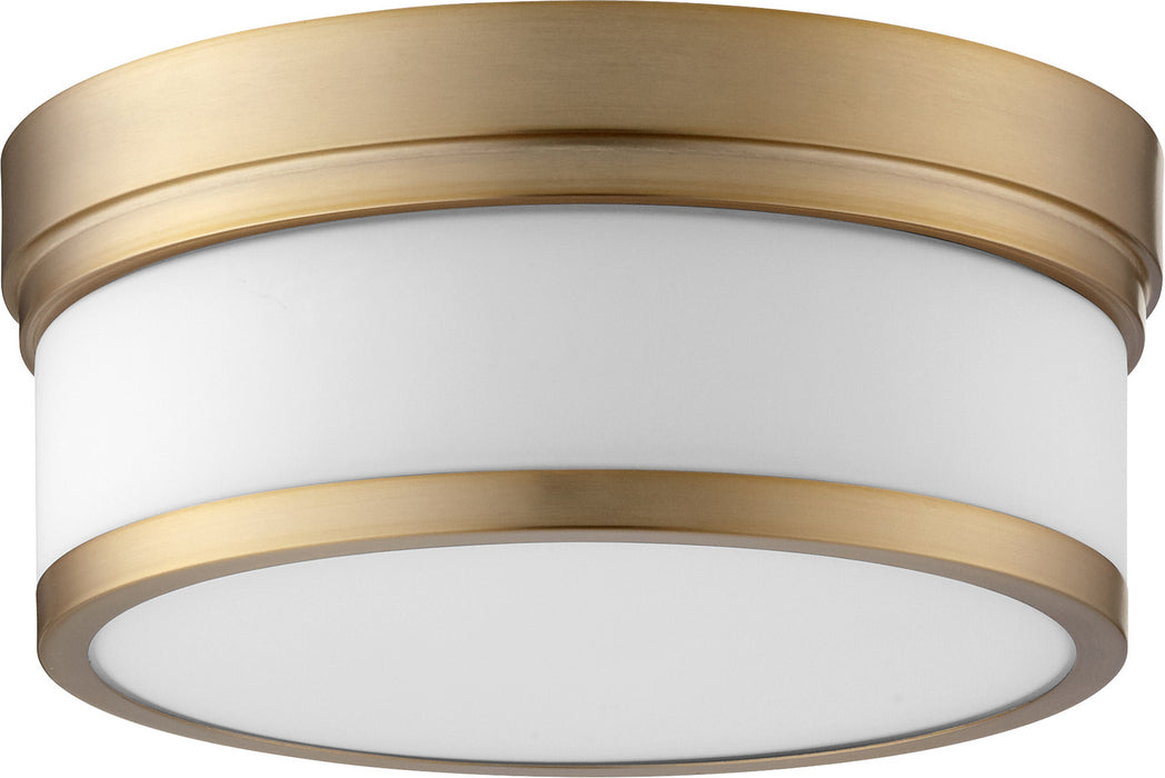 Quorum 3509-12-80 Two Light Ceiling Mount, Aged Brass