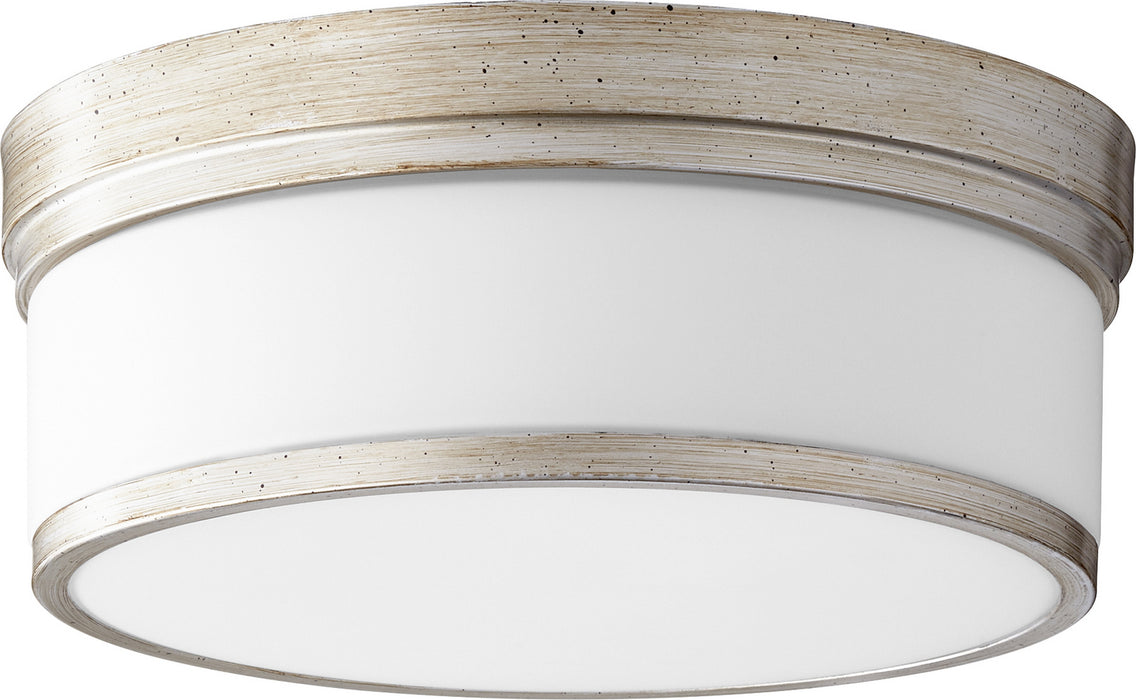 Quorum 3509-14-60 Three Light Ceiling Mount, Aged Silver Leaf