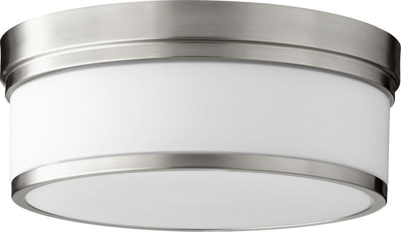 Quorum 3509-14-65 Three Light Ceiling Mount, Satin Nickel