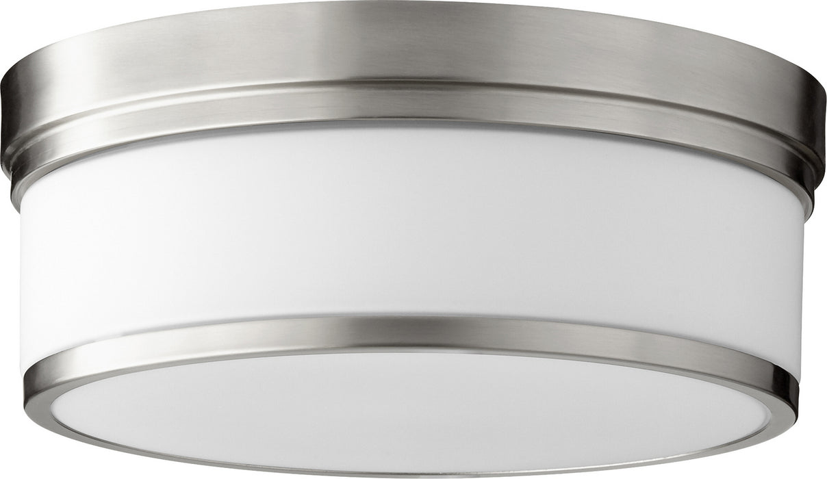 Quorum 3509-14-65 Three Light Ceiling Mount, Satin Nickel
