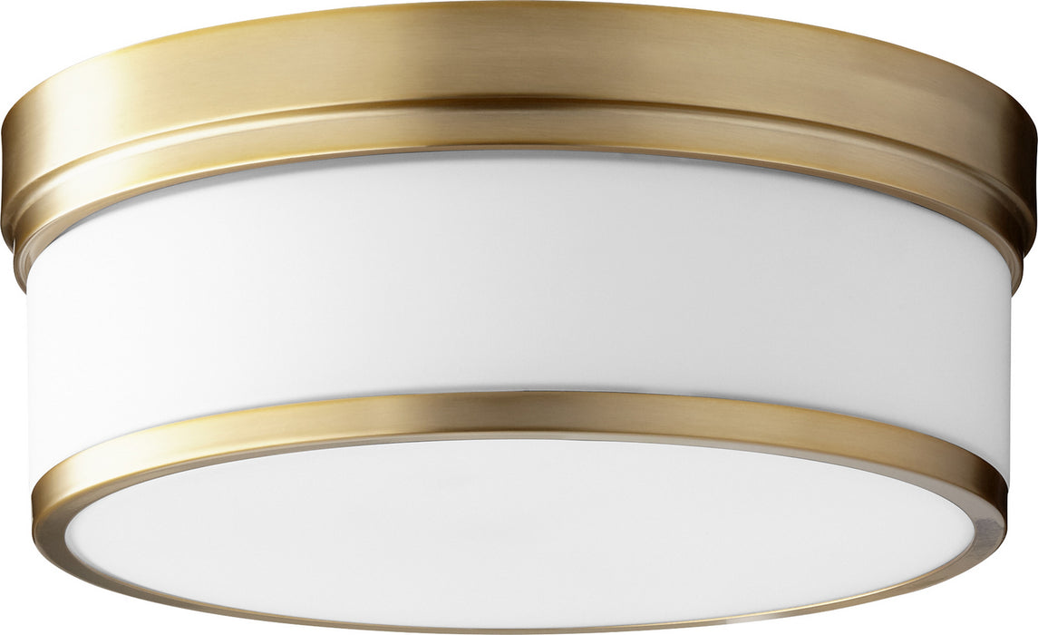 Quorum 3509-14-80 Three Light Ceiling Mount, Aged Brass