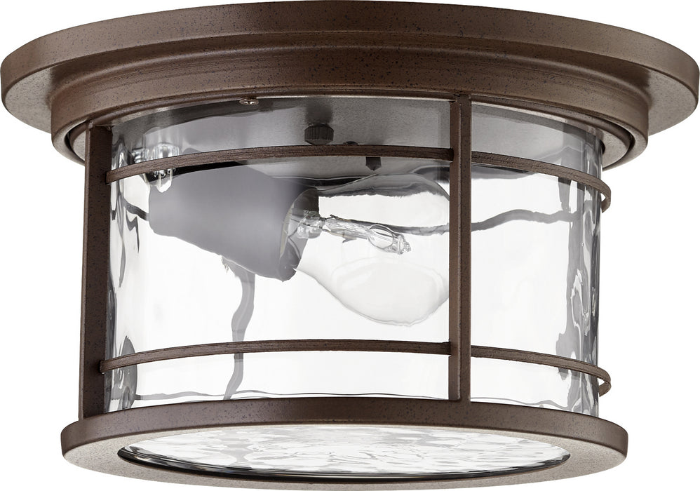 Quorum 3916-11186 One Light Outdoor Lantern, Oiled Bronze w/ Clear Hammered Glass