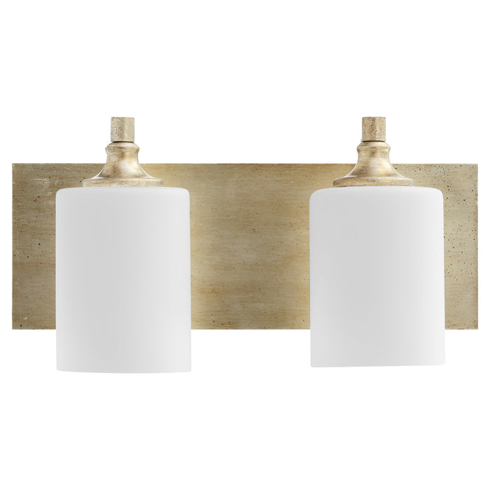 Quorum 5009-2-60 Two Light Vanity, Aged Silver Leaf