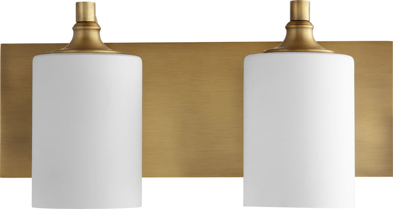 Quorum 5009-2-80 Two Light Vanity, Aged Brass