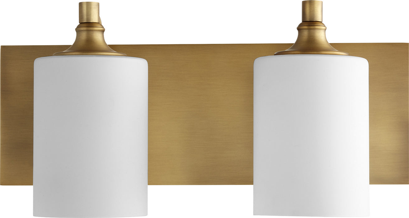 Quorum 5009-2-80 Two Light Vanity, Aged Brass