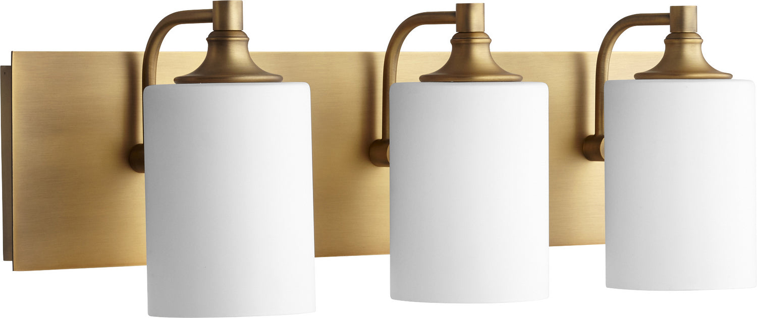 Quorum 5009-3-80 Three Light Vanity, Aged Brass