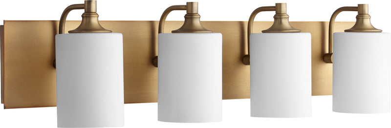 Quorum 5009-4-80 Four Light Vanity, Aged Brass