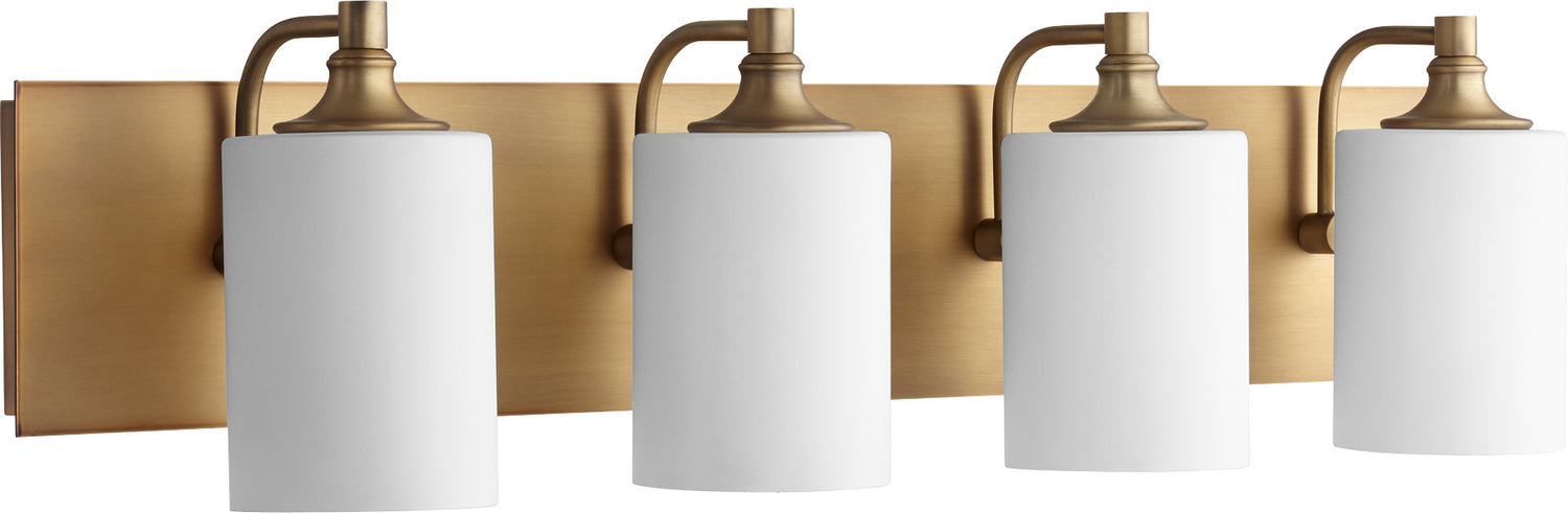 Quorum 5009-4-80 Four Light Vanity, Aged Brass