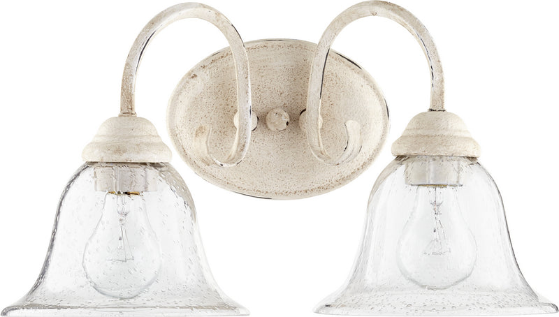 Quorum 5110-2-170 Two Light Vanity, Persian White w/ Clear/Seeded
