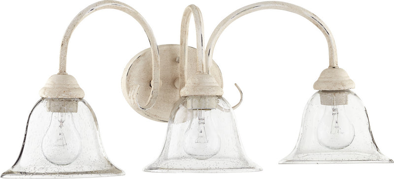 Quorum 5110-3-170 Three Light Vanity, Persian White w/ Clear/Seeded