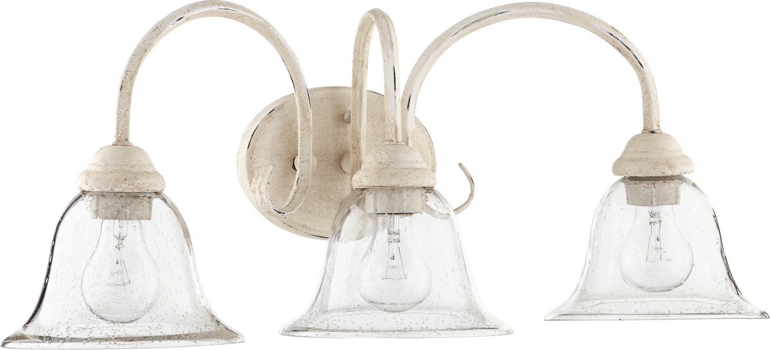 Quorum 5110-3-170 Three Light Vanity, Persian White w/ Clear/Seeded