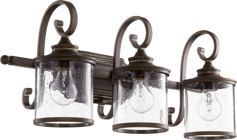 Quorum 5073-3-39 Three Light Vanity, Vintage Copper