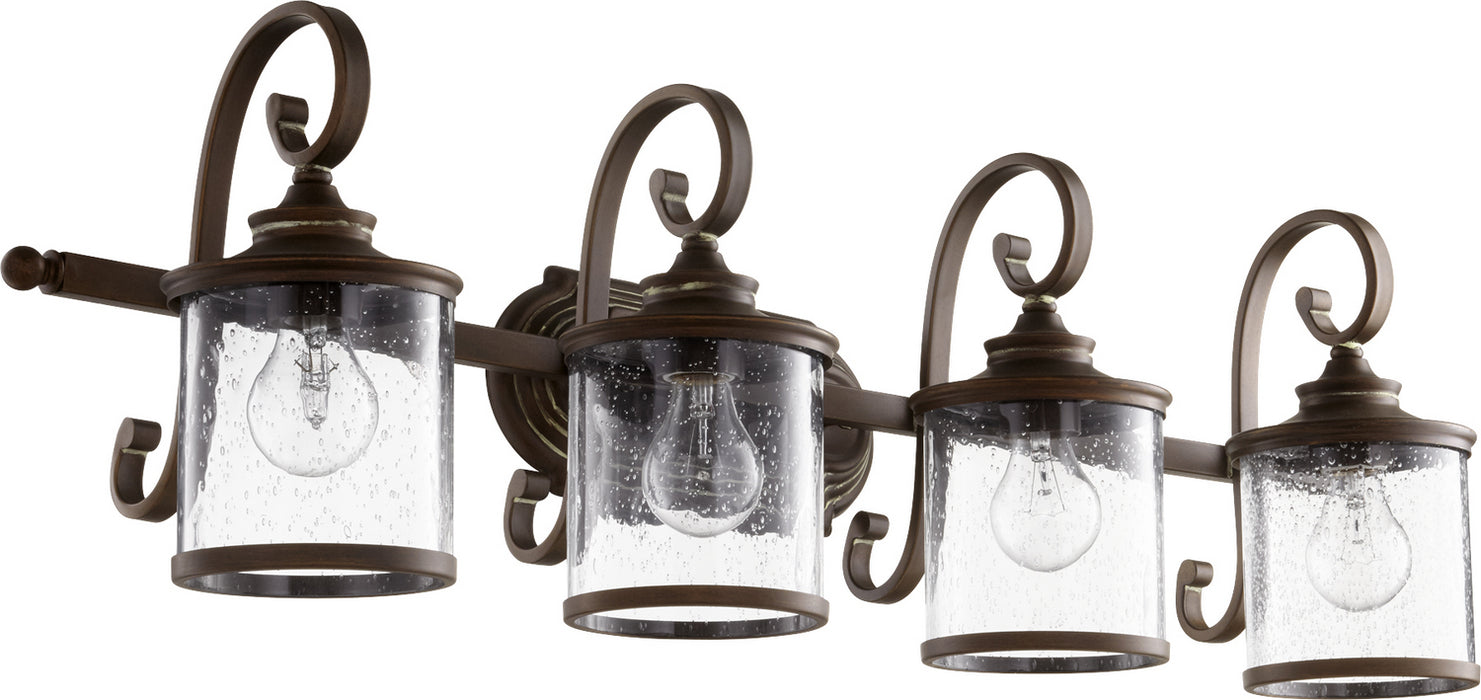 Quorum 5073-4-39 Four Light Vanity, Vintage Copper