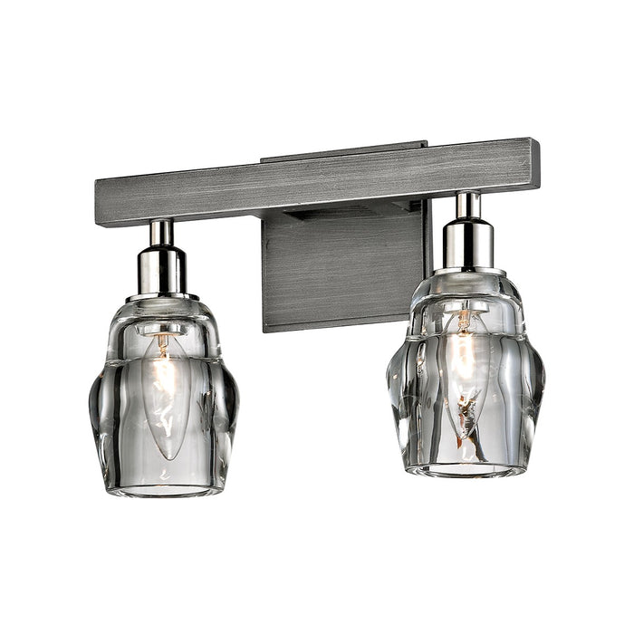 Troy Lighting B6002-GRA/PN Two Light Bath, Graphite And Polished Nickel