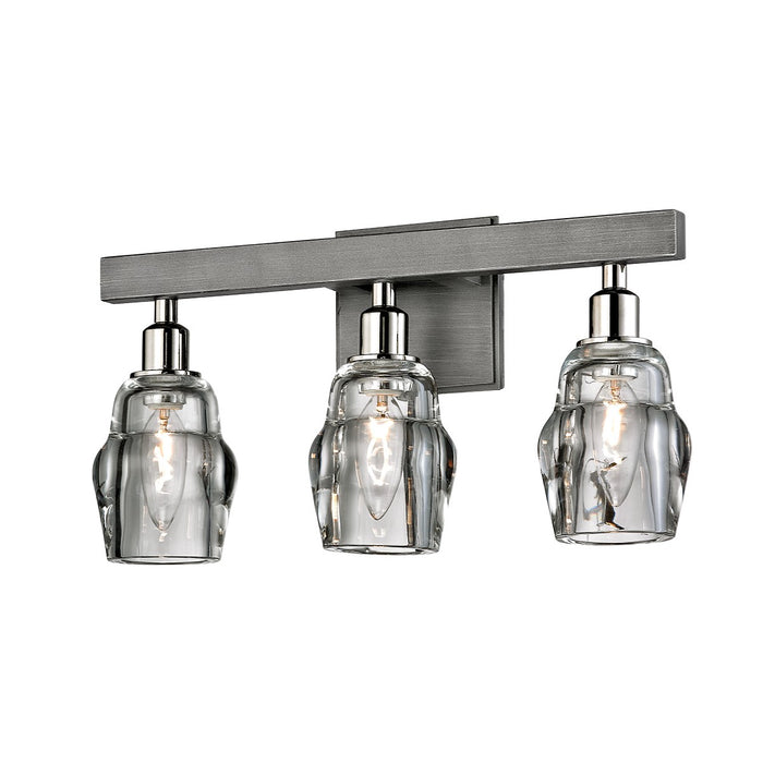 Troy Lighting B6003-GRA/PN Three Light Bath And Vanity, Graphite And Polished Nickel