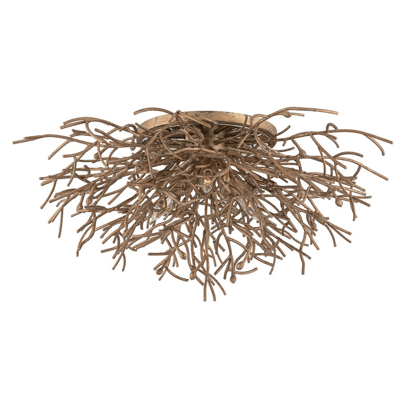 Troy Lighting C6090-VZ Three Light Flush Mount, Distressed Bronze