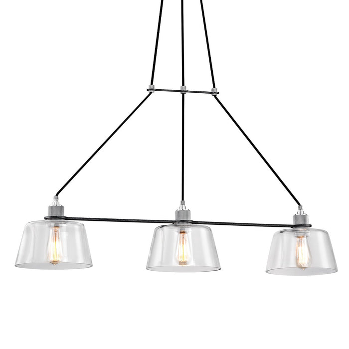 Troy Lighting F6154-OS/PA Three Light Island Pendant, Old Silver Polished Aluminum