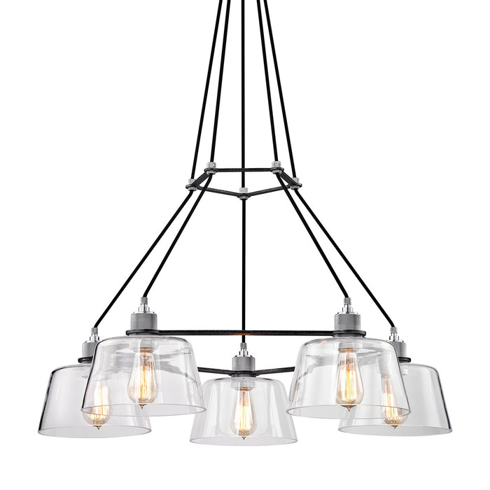 Troy Lighting F6155 Five Light Chandelier, Old Silver And Polished Alumin