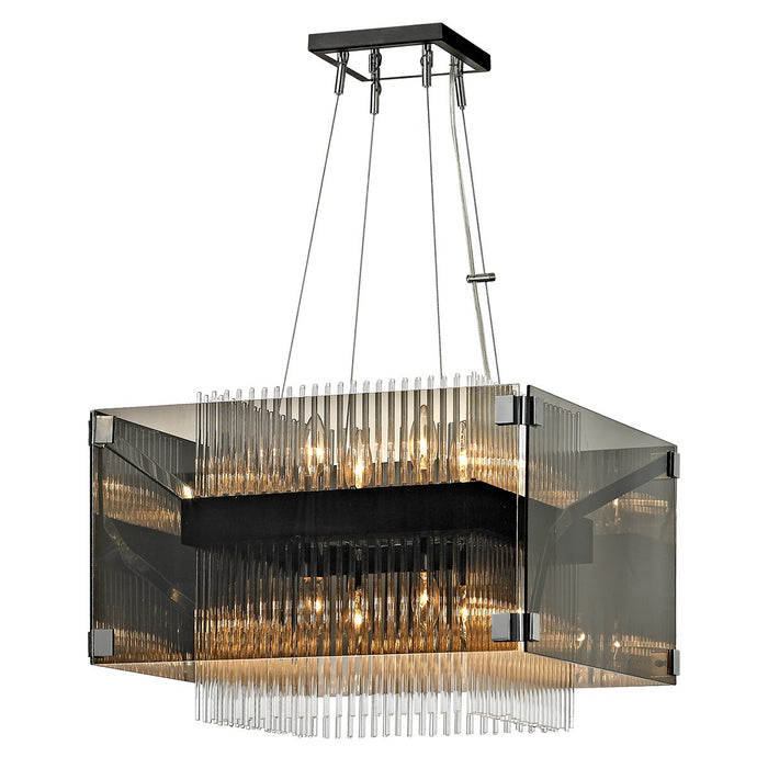 Troy Lighting F5905-BRZ/PC Eight Light Chandelier, Bronze/Polished Chrome