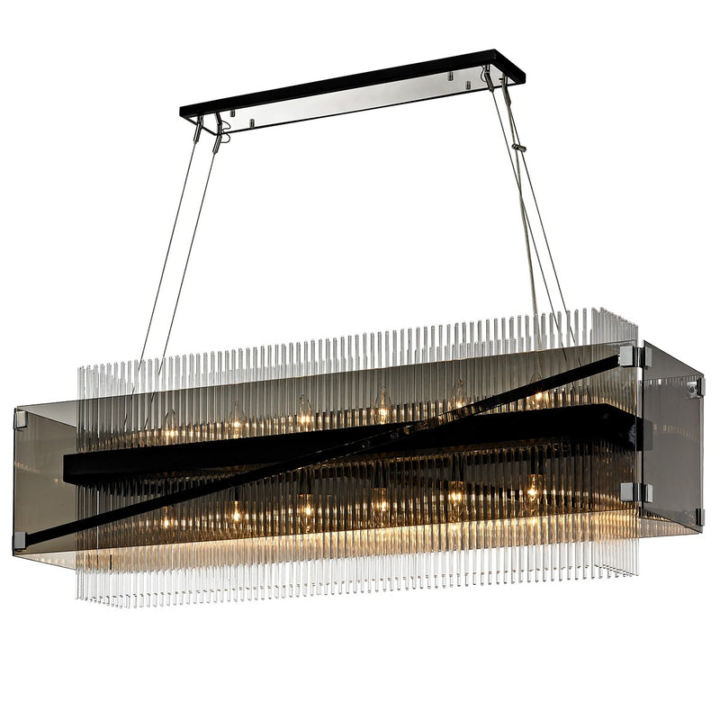 Troy Lighting F5908-BRZ/PC 12 Light Chandelier, Bronze/Polished Chrome