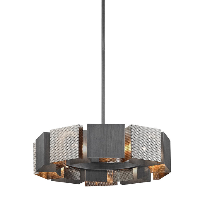 Troy Lighting F6045-GRA/BN Ten Light Chandelier, Graphite/Burnished Nickel