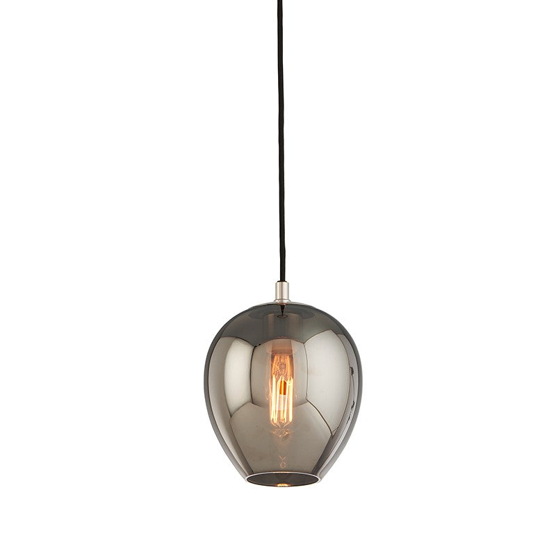 Troy Lighting F4293-TBK/PN One Light Pendant, Textured Black & Polish Nickel