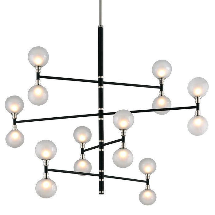 Troy Lighting F4827-TBK/PN 16 Light Chandelier, Textured Black & Polish Nickel