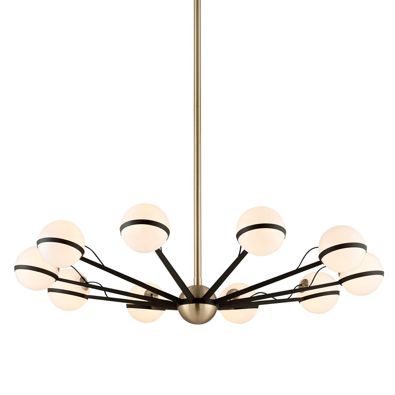 Troy Lighting F5306-TBZ/BBA Ten Light Chandelier, Textured Bronze Brushed Brass