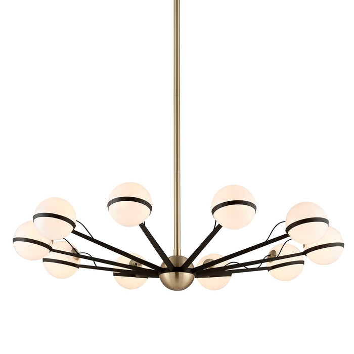 Troy Lighting F5306-TBZ/BBA Ten Light Chandelier, Textured Bronze Brushed Brass