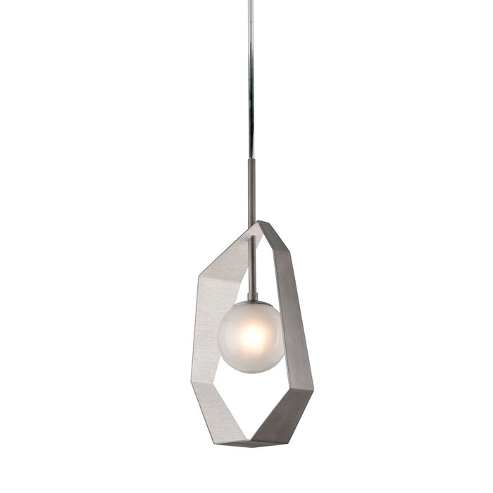 Troy Lighting F5533-GRA/SL/SS One Light Pendant, Graphite With Silver Leaf