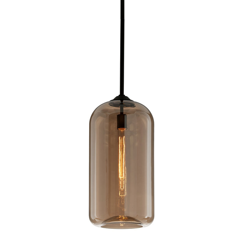 Troy Lighting F5572-SBK One Light Pendant, Soft Black