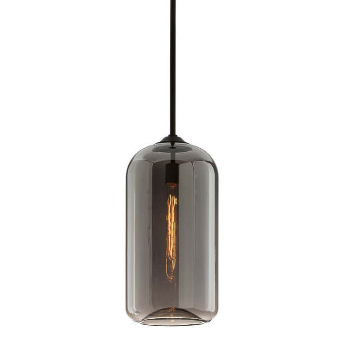 Troy Lighting F5582-SBK One Light Pendant, Soft Black