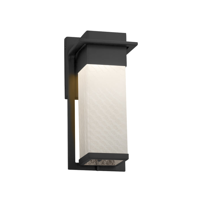 Justice Designs FSN-7541W-WEVE-MBLK LED Outdoor Wall Sconce, Matte Black
