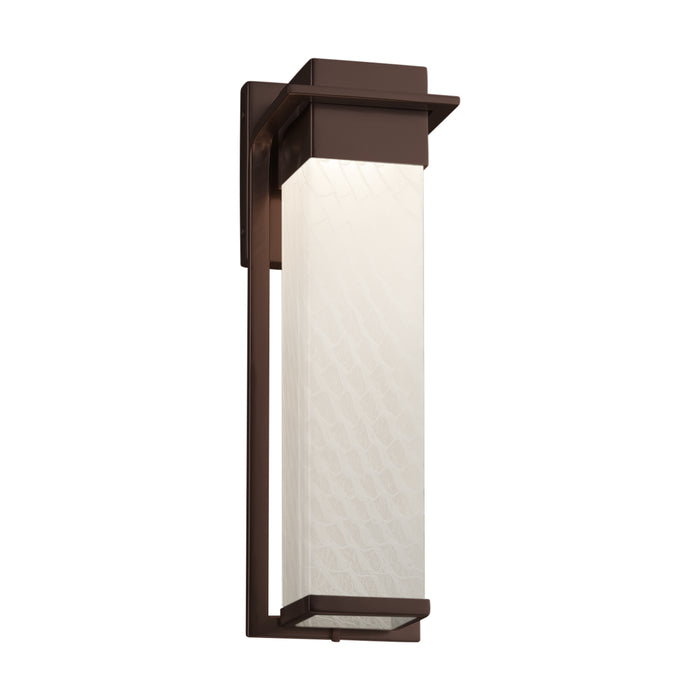 Justice Designs FSN-7544W-WEVE-DBRZ LED Outdoor Wall Sconce, Dark Bronze