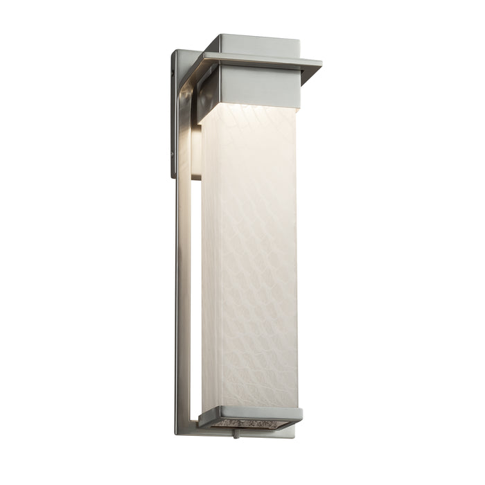 Justice Designs FSN-7544W-WEVE-NCKL LED Outdoor Wall Sconce, Brushed Nickel