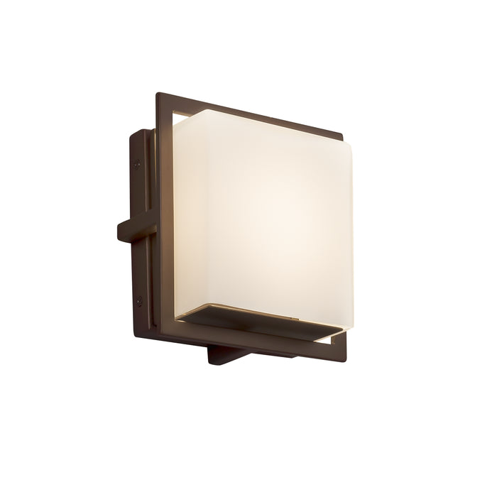 Justice Designs FSN-7561W-OPAL-DBRZ LED Outdoor Wall Sconce, Dark Bronze