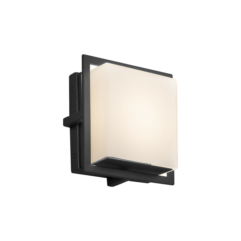 Justice Designs FSN-7561W-OPAL-MBLK LED Outdoor Wall Sconce, Matte Black